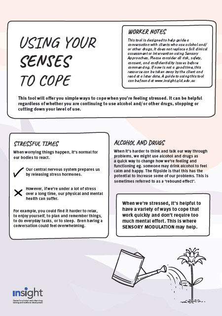 Using Your Senses to Cope - Sensory tool for clients